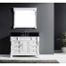 Huntshire Manor 48" Single Bathroom Vanity in White with Black Galaxy Granite Top and Round Sink with Brushed Nickel Faucet and Mirror - B07D3Z77JB